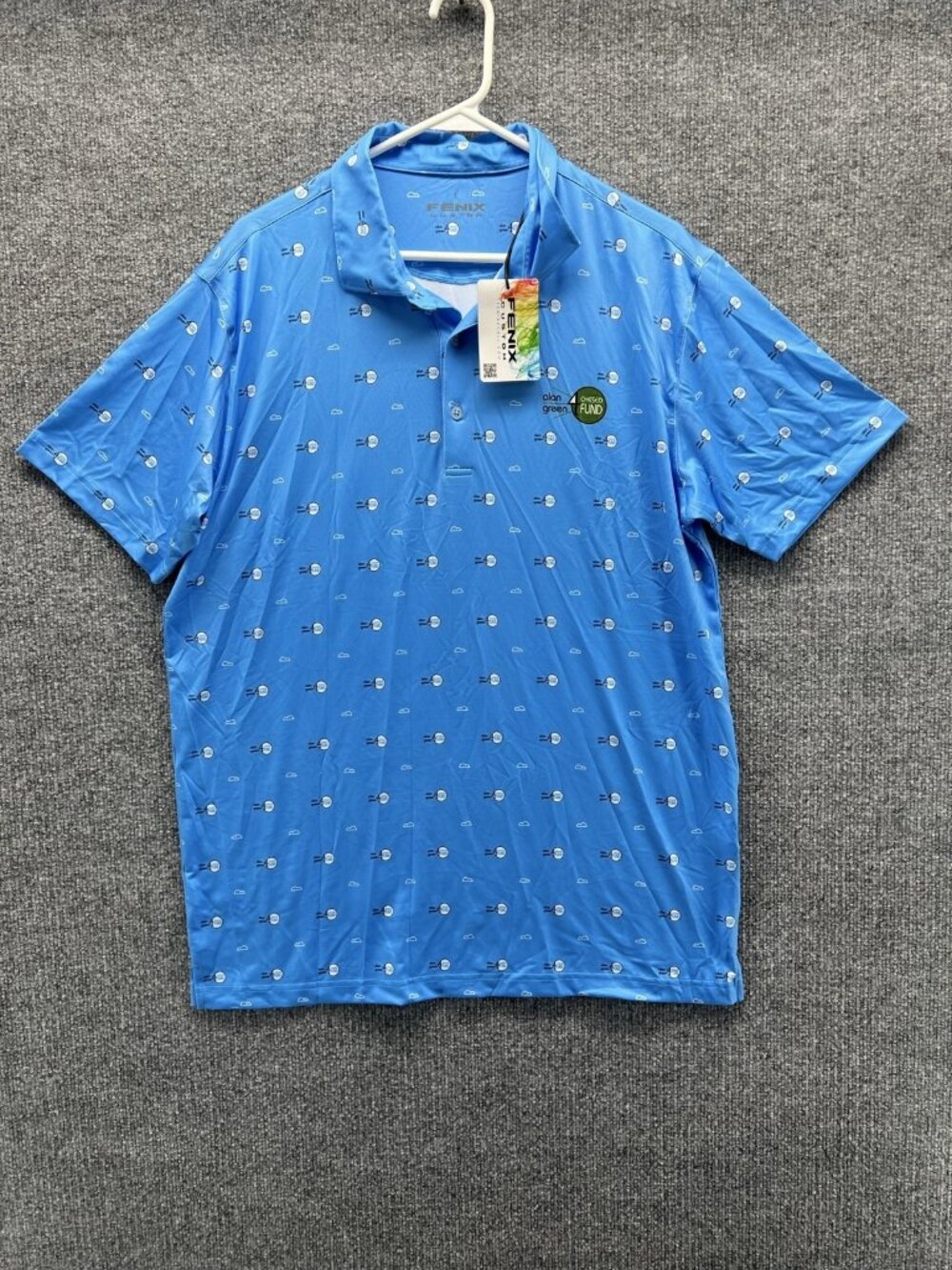 Fenix Polo Shirt Mens Large Blue Performance Custom Alan Green Chesed Fund Golf